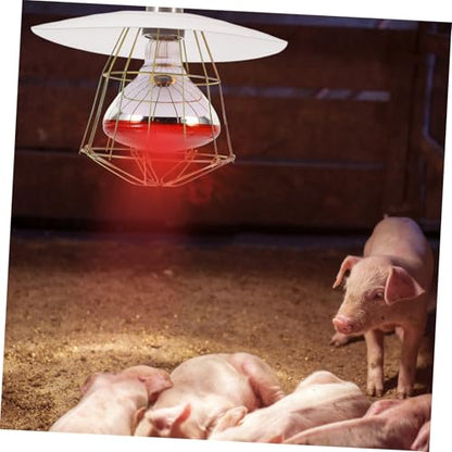 Happyyami Heat Lamp Bulb Guard Metal Lampshade for Chickens Livestock Heat Efficiency Quick Installation for Chicken Use