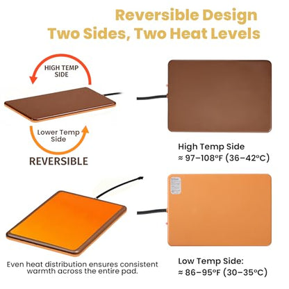 Small Animal Heating Pad, Small Animal Bed, Outdoor/Indoor Winter Thermal Heating Pad for Rabbits, Guinea Pigs & Chickens, Waterproof & Chew-Resistant, Energy-Efficient (S:11.8" x 8.2“)