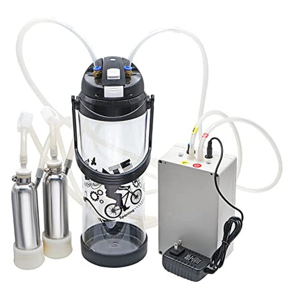Milking Machine for Cows 3L Pulsation Vacuum Electric Suction Pump Milking Machine Portable Milking Equipment with 2 Teat Cups - style: Cow