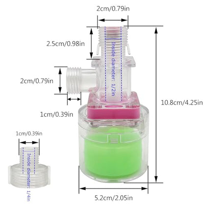 Transparency Water Float Valve, Water Level Control Water Tank Traditional Float Valve Upgrade (1/2” to 1/4“ UP) - size: 1/2” to 1/4“ UP