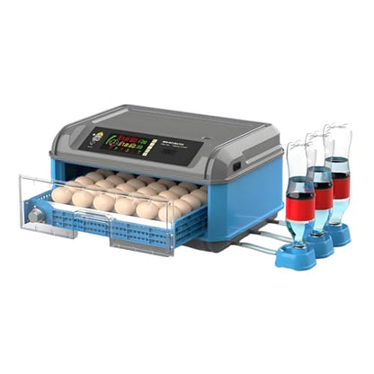 Egg Incubator with Automatic Turning and Humidity Control, Digital Display for Hatching Chicken, Duck, and Quail Eggs - Adjustable 300 Egg Capacity - size: 24