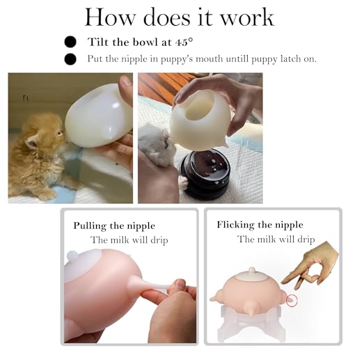 Doggiema Puppy Milk Feeder Nipple Puppy Bottle Puppy's Feeder 300ml - size: M size (Small Dog)
