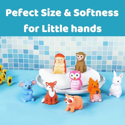 XY-WQ Bath Toys No Hole, for Infants 6-12& Toddlers 1-3, No Hole Bathtub Toys (Animal C, 8 Pcs with Mesh Bag) - style: Animal Ⅲ
