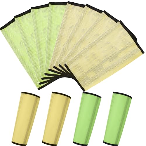 Jexine Set of 8 Mesh Fly Boots for Horse Loose Fitting Non Slip Breathable Horse Fly Leggings Protective Reduces Stress Leg Fatigue Wraps for Preventing Flies Mosquitoes Bite - color: Grass Green Light Yellow