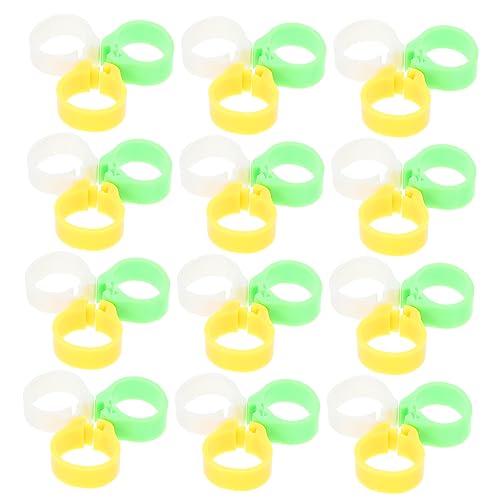 Totority 300pcs Bird Leg Bands Bright Color Foot for Poultry Identification Plastic Marking Bands for Chickens and Easy to Apply and