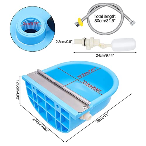 Automatic Waterer Cattle Water Bowls with Float Valve, Water Trough Cattle Drinking Waterer for Cattle Sheep Horse Pig Dog Farm Supplies,Blue - color: Blue