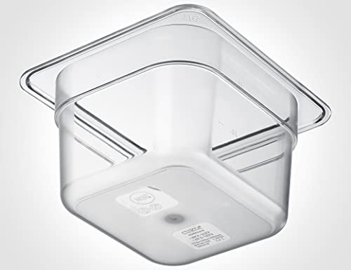CURTA 6-Pack 1/6 Size 4" Deep NSF Polycarbonate Food Pans | Dishwasher & Freezer Safe Clear Container for Prep Tables, Buffet, Salad Bar, Commercial & Home Kitchen - color: 1/6 Size, size: 4" Deep