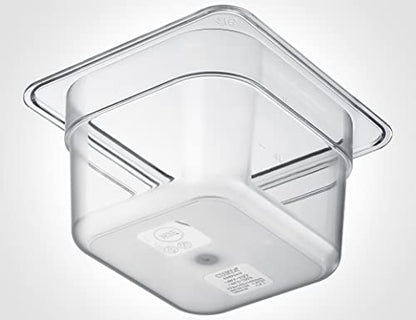 CURTA 6-Pack 1/6 Size 4" Deep NSF Polycarbonate Food Pans | Dishwasher & Freezer Safe Clear Container for Prep Tables, Buffet, Salad Bar, Commercial & Home Kitchen - color: 1/6 Size, size: 4" Deep