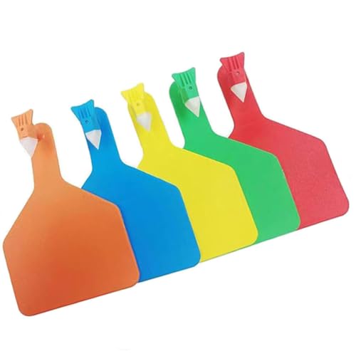 Ear Tag Livestock Tag Blank for Cattle Marking - One Piece Cattle Tag Compatible with Z Tags for Cattle Applicators Comes with a Permanent Marker Mixed Colors 100pcs - color: Mixed Colors, size: 100pcs