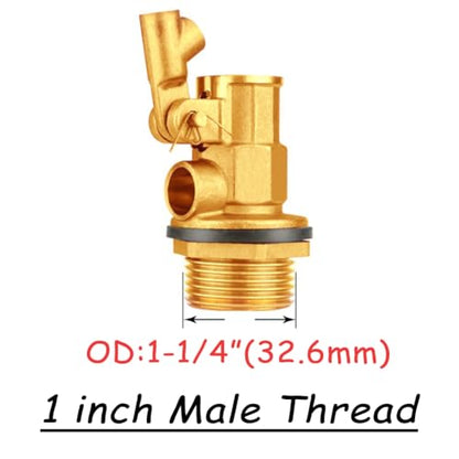 Uenede Float Ball Valve DN25 1" Male Thread Stainless Steel Floating Ball Brass Valve Automatic Switch for Stock Tank Pool Water Level Control - size: 1"-1PCS
