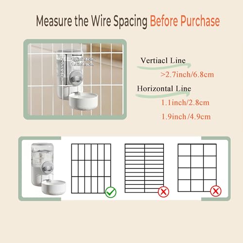 34oz Hanging Gravity Auto-Refill Water Bowl for Small Animal Cage | Visible Water Level, Keeps Floor Space Clear, Secure Cage-Mounted Placement, Detachable for Routine Cleaning - color: Gray