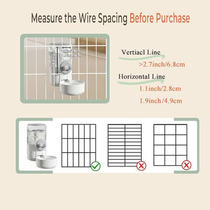 34oz Hanging Gravity Auto-Refill Water Bowl for Small Animal Cage | Visible Water Level, Keeps Floor Space Clear, Secure Cage-Mounted Placement, Detachable for Routine Cleaning - color: Gray