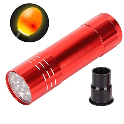 Egg Candler for Chicken Eggs, Light LED Cool Light Candler Candling Checker Lamp Incubator Chicken Lamp for Quail Goose Dark Canary All (Red) - color: Red