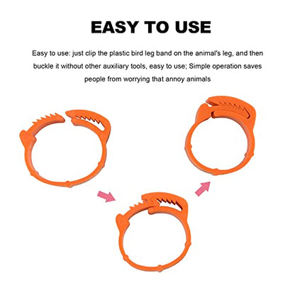 100 Pcs Chicken Leg Bands Adjustable Chicken Marker 6 Slots 20mm Chicken Leg Marker Rings Colorful Poultry Leg Rings Numbered Chicken Leg Rings (Red Rose Orange Yellow Green)
