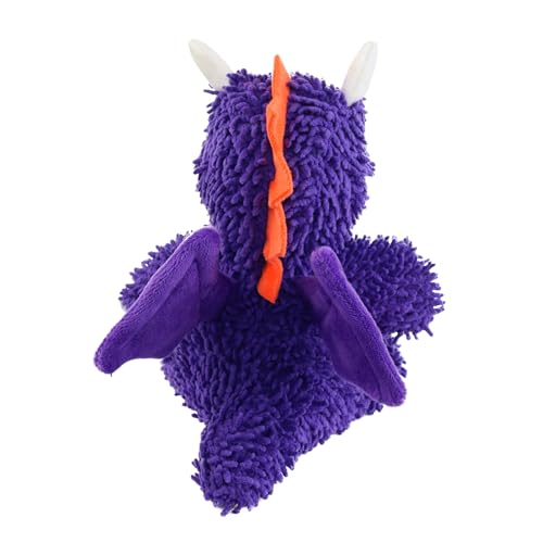MIGHTY® 2 Pack Microfiber Medium Dragon Dog Toys | Ultra Durable Plush Toy with Multiple Layers & Reinforced Seams , Washable and Floats , Mighty® Construction - color: 2PK Purple Dragon