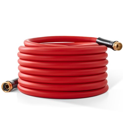Garden Hose 25 ft x 5/8” Hot/Cold Water Hose,-50°F to 190°F,Burst 600Psi Flexible & Lightweight Upgraded Rubber Hoses,3/4” Solid Fittings for All-weather Outdoor Lawn & Garden - size: 25Ft, style: 5/8"