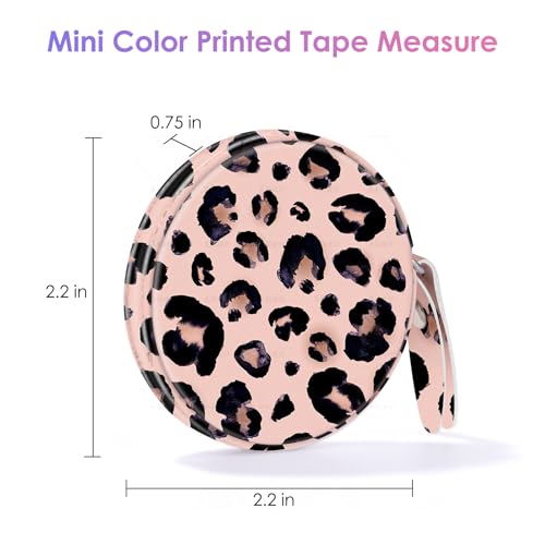 Sewing Tape Measure，Colour Printed Small Retractable Soft Measuring Tape for Tailor Cloth Fabric Body Measurements. - color: Leopard Print