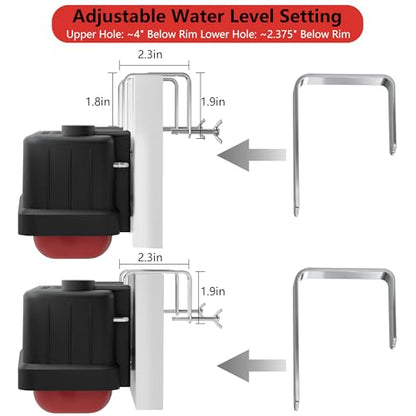 EyGde 1 PC Water Trough Float Valve for Stock Tank, Includes 3/4" Hose Metal Connectors, PTFE Tape, Automatic Water Level Control Device for Livestock Waterer, Poultry, Cattle, Goat, Pool, Pond