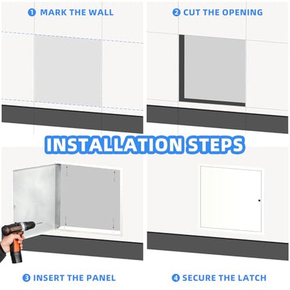 14" x 14" Metal Access Panel, 1MM Thickened Access Panel for Drywall, Aluminum Access Panel for Walls and Ceilings, Rust-Resistant and Easy-to-Install Drywall Access Panel - size: 14in*14in