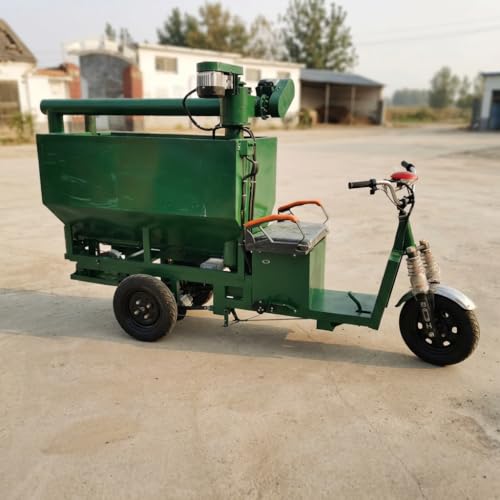 Electric Self- Feed Distributor Cart, Feed Mixing Livestock Feeder Metal Pig Feeding Cart, with Spiral Feeder - style: With spiral feeder