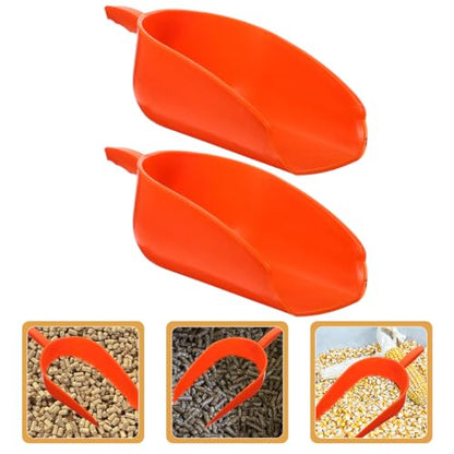 balacoo 2pcs Reusable Shovel Ergonomic Handheld Garden Scoop for Poultry Thicken Design for Easy Cleaning and Comfortable Use Lightweight Farm Tool for Livestock Feeding