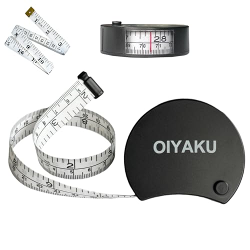 Tape Measure Body Measuring Tape Window Reading Retractable Soft Dual-Scale Tape with Lock Button for Weight Loss Muscle Building Sewing Tailor pet & Medical Measurements 60inch Fashion Tape - color: black