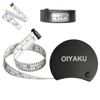 Tape Measure Body Measuring Tape Window Reading Retractable Soft Dual-Scale Tape with Lock Button for Weight Loss Muscle Building Sewing Tailor pet & Medical Measurements 60inch Fashion Tape - color: black