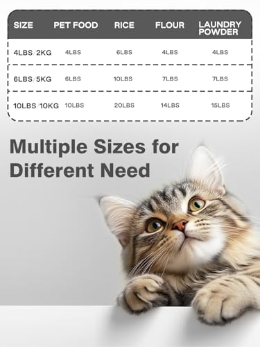 LivLab Mker 5 lbs Dog Food Storage Container with Lids Airtight Pet Food Container Cat Treat Container, Dry Pet Food Storage Bin for Cereal, Birds, Rice and Grain(6 lbs), White - color: 5KG-White