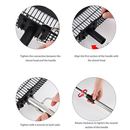 Comfortable Long Handle Waste Tool with Swappable Attachment for Household Pet and Poultry Care Chicken Area