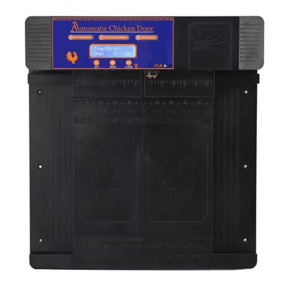 Automatic Chicken Coop Door, Lightweight Durable Solar Powered with Timer and Infrared Anti Pinch Sensor, for Poultry Coop Chicken Duck Goose (Black) - color: Black