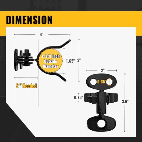 VIVIDA 1-3/8" Black Wall Mount Latch, Chain Link Flat Back Gate Latch for 1-3/8" Gate Frame, Mounts to Wooden Fence Post or Wall, Black Chain Link Fence Parts, 2 PCS - size: 1-3/8" (2 PCS)