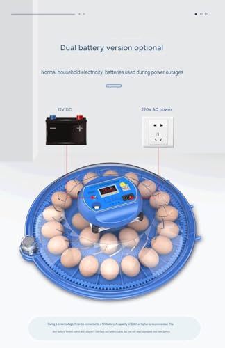JUJOJB 12 Egg Incubators for Hatching Eggs, Egg Incubator with Temperature and Humidity Control, Egg Candler, Automatic Egg Turner, Clear Window Incubator for Chicks Duck Quail Eggs