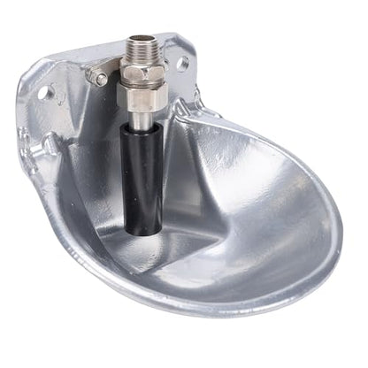 Pssopp Dog Water Bowl Dispenser, Stainless Steel Automatic Livestock Waterer with Float Valve for Cattle Sheep Goats and Pigs