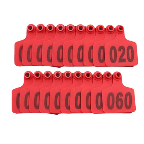 Cattle Ear Tags Livestock Ear Tags Animal Ear Tag for Cows Goats Sheep Pigs Animal Identification Earring Tag Red 701-800 - color: Red, size: 701-800