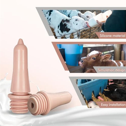 Calf Feeding Nipple Silicone Nipple Compatible Milk Bucket (8pcs) - color: 8pcs