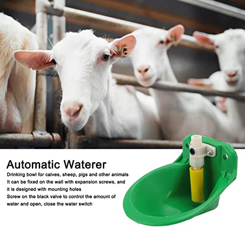 Automatic Sheep Waterer, Adjustable Water Volume 1L Water Storage Capacity Plastic Livestock Water Bowl Water Drinking Trough for Pig Cow Sheep