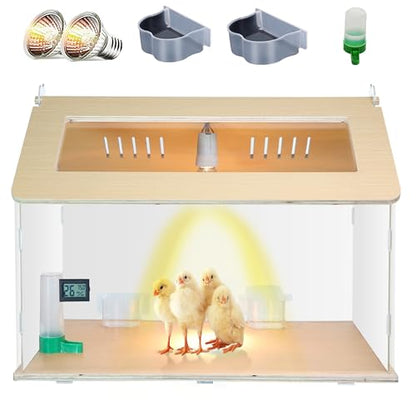 25~40 Newborns Chick Brooder Box Quail Cage Bird Playground Egg Incubator Chick Starter Kit
