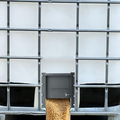 Heavy Duty Sliding Grain Gate,Sliding Gate,9 inch x 9 inch Farm Gate,Sliding Grain Gate for IBC Tote (Black) - color: Black