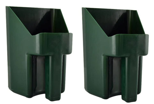 3 Quart Feed and Pet Food Scoop for Farm Animals and Pets - Stackable - Durable - color: Green 2 Pack