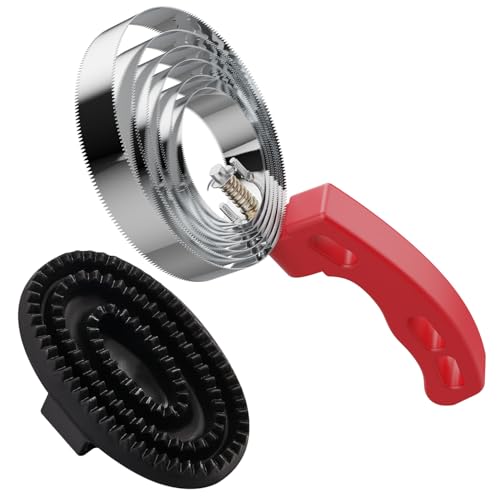 Curry Comb Kit, 6 Ring Curry Comb & Rubber Brush, Curry Comb Kit for Grooming Horses, Dogs, Goats, Cattle, Cow, Donkey Supplies - color: 6 Ring Curry Comb & Rubber Curry Comb