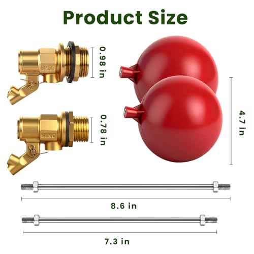 Stainless Steel Float Valve for Water Tank and Trough, 1/2-3/4 Inch Size Options for Reliable Water Level Management in Various Applications with Durable Build(0.78in) - size: 20m'm/0.78inch