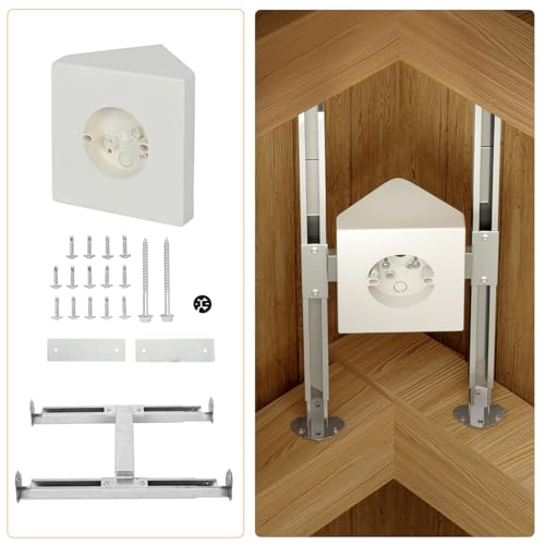 Ceiling Fan Box Mounting Bracket,14.5 Cubic-inches Adjustable Fan and Light Fixture Mounting Box, White Ceiling Fan Mount Box Bracket Kit for Cathedral Ceiling Angles of 80°or Up