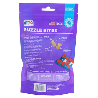 Outward Hound by Nina Ottosson Puzzle Bitez USA Made Dog Treats, Pumpkin Flavor, Bite-Sized Training Reward and Interactive Puzzle Toy Treats, 7.5oz - size: 7.5 Ounce (Pack of 1), style: Pumpkin