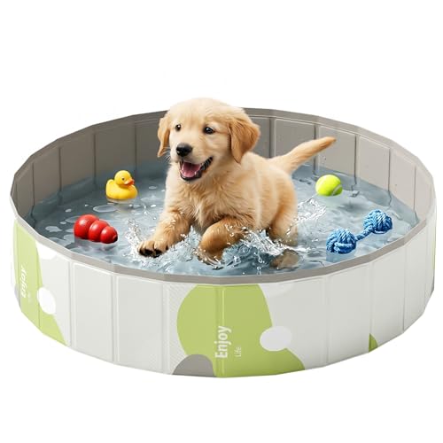 Cat Ball Pit - 32" Sturdy & Foldable Playpen for Cats, Toddlers, Babies Dogs, Sturdy Pet Swimming Pool Bath Tub, Indoor Outdoor Playpen, Easy to Assemble and Storage, No Ball Included - color: Light Green
