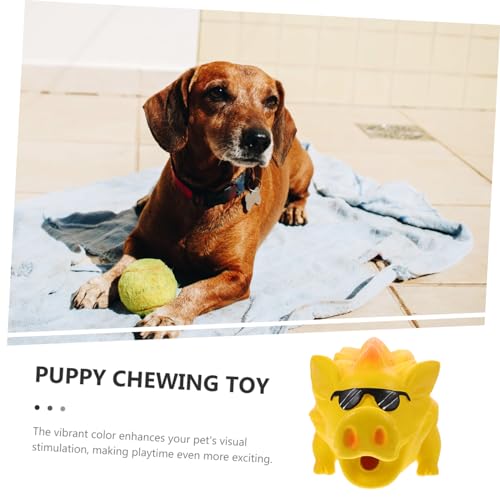 UKCOCO Funny Pig Shaped Dog Chew for Teeth Grinding and Training Latex Molar for Large Dogs and Puppies Squeaky Pet Plaything for Interactive Chewing and Play