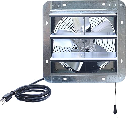 iLiving ILG8SF10V-T, 10 inch Shutter Exhaust Attic Garage Grow, Ventilation Fan with 3 Speed Thermostat 6 Foot Long 3 Plugs Cord, 10" - Variable, 600 CFM, 900 SQF Coverage Area, Silver - style: 3-Speed With Built-in Thermostat