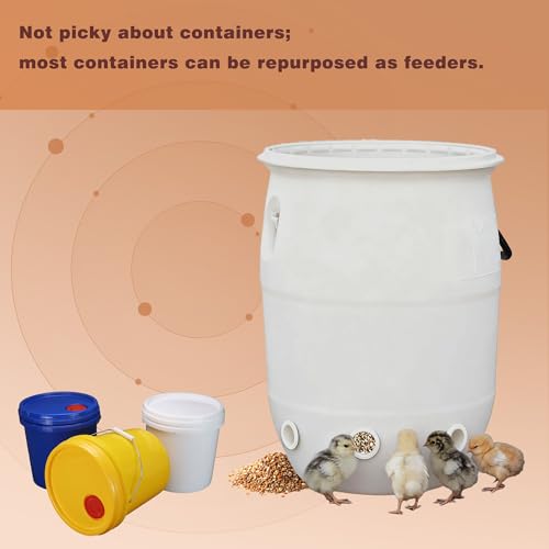 16 Pack Quail Feeder No Waste Feeder Port for DIY Bucket Pail Bin Container Coturnix (1.5in) - color: 1.5in*16pcs