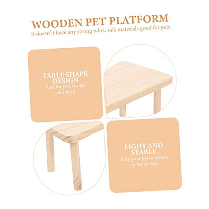 BESPORTBLE Wooden Small Pet Platform for Chickens Multi-Purpose Resting Spot Safe Wooden Material for Guinea Pigs and Small Pets Private Space for Rest and Play
