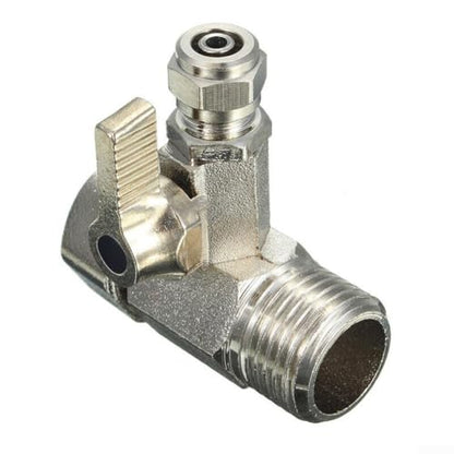 RO Water Feed Adapter 1/2 Inch to 1/4 Inch with Shut-off Ball Valve Tap Tee Chrome-Plated All Metal Lead-Free Brass for Reverse Osmosis System Plumbing Fixtures