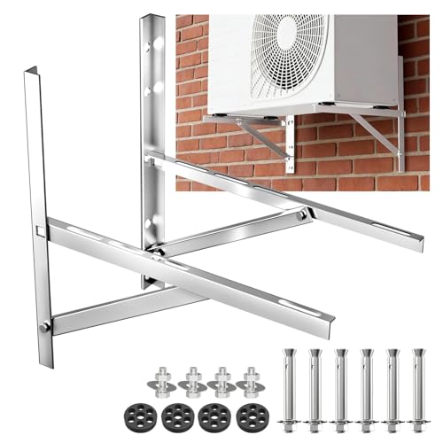 WISSCOOL Mini Split Wall Mounting Bracket for 9000-36000 BTU Air Conditioner, Foldable Heavy Duty AC Support Bracket for Wall Mount Condenser AC Heat Pump Systems, 201 Stainless Steel Max 800 Lb - color: 201, size: 9000-36000BTU